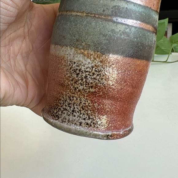 Handmade Studio Pottery Cylindrical Vase Decor - Picture 5 of 13